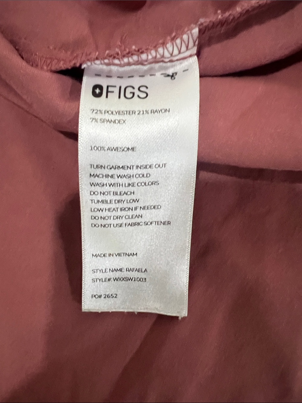 Figs Rose Sleeveless V-Neck Tank Top - Picture 6 of 8